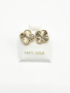 14K Gold Earrings - Gold Clover