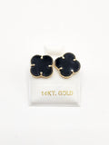 14K Gold Earrings - Black Clover