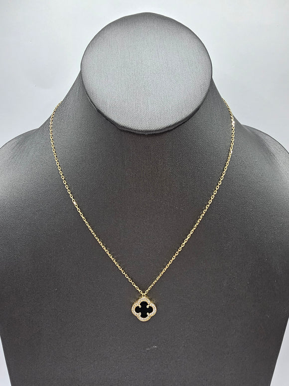 14k Gold Necklace - Black Clover