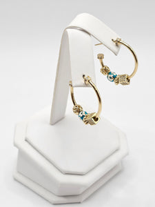 14K Gold Earrings - Huggie Hoops