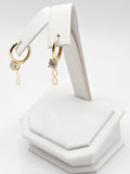 14K Gold Earrings - Huggie Hoops w/Infinity