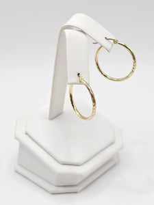 14K Gold Earrings - Huggie Hoops