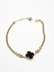 14k Gold Bracelet - Black Clover