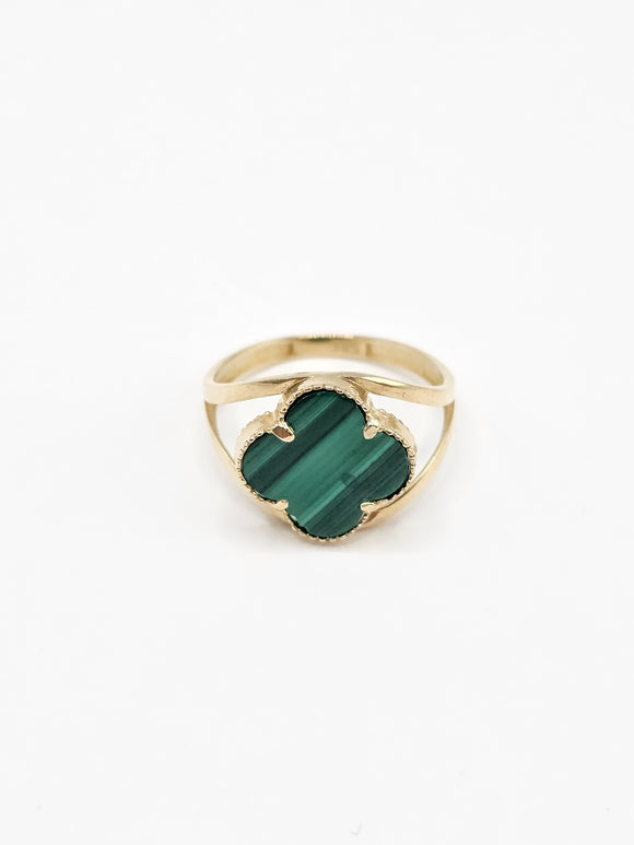 14K Gold Ring - Green Clover