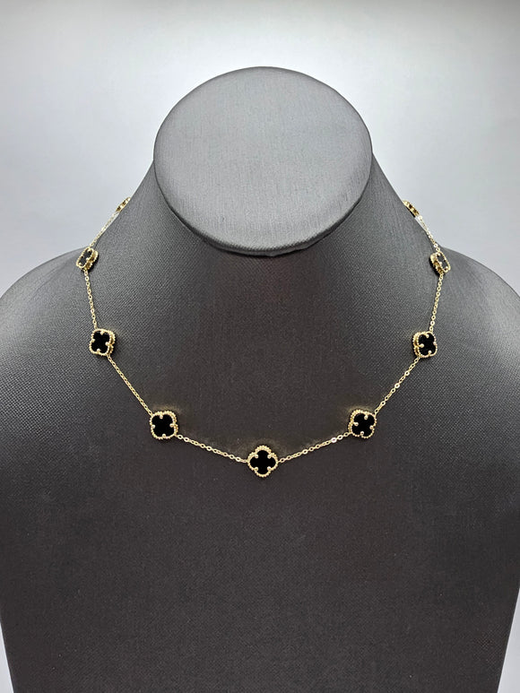 14k Gold Necklace - Black Clover