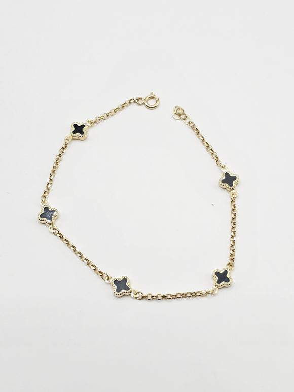 14k Gold Bracelet - Black Clover