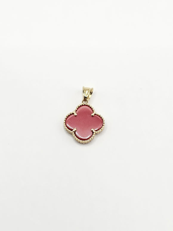 14k Gold pendant - Red Clover