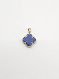 14k Gold pendant - Blue Clover