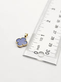 14k Gold pendant - Blue Clover