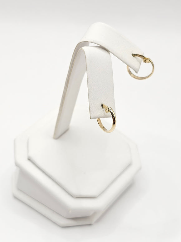 14K Gold Earrings - Huggie Hoops