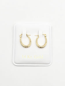 14K Gold Earrings - Huggie Hoops