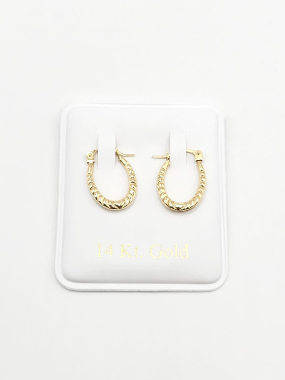 14K Gold Earrings - Huggie Hoops