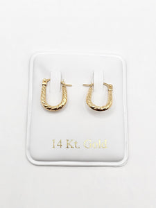 14K Gold Earrings - Huggie Hoops