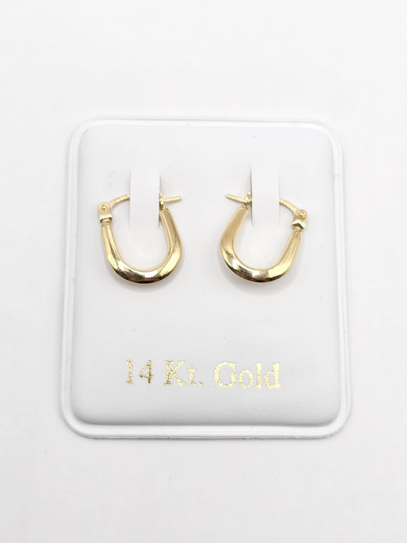 14K Gold Earrings - Huggie Hoops