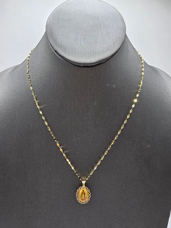 *Special Set* 14k Gold Chain w/pendant - Virgin Mary