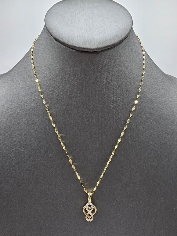 *Special Set* 14k Gold Chain w/pendant - Heart & Infinity