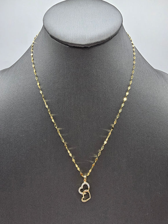 *Special Set* 14k Gold Chain w/pendant - Hearts