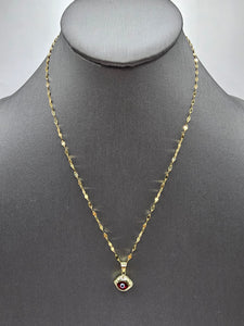 *Special Set* 14k Gold Chain w/pendant - Red Evil Eye