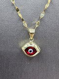 *Special Set* 14k Gold Chain w/pendant - Red Evil Eye