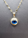 *Special Set* 14k Gold Chain w/pendant - Blue Evil Eye