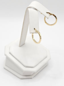 14K Gold Earrings - Huggie Hoops