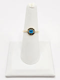 14K Gold Ring - Blue Evil Eye