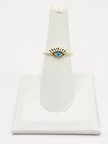 14K Gold Ring - Blue Evil Eye