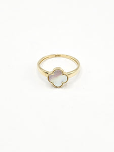 14K Gold Ring - White Clover