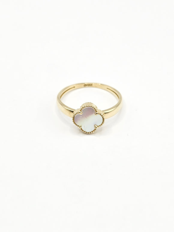 14K Gold Ring - White Clover