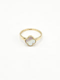 14K Gold Ring - White Clover