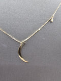 14k Gold Necklace - Moon w/Stars