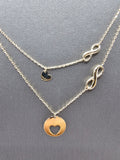 14k Gold Necklace - Heart w/Infinity