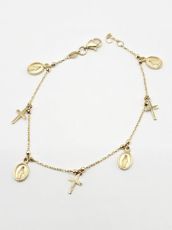 14k Gold Bracelet - Cross