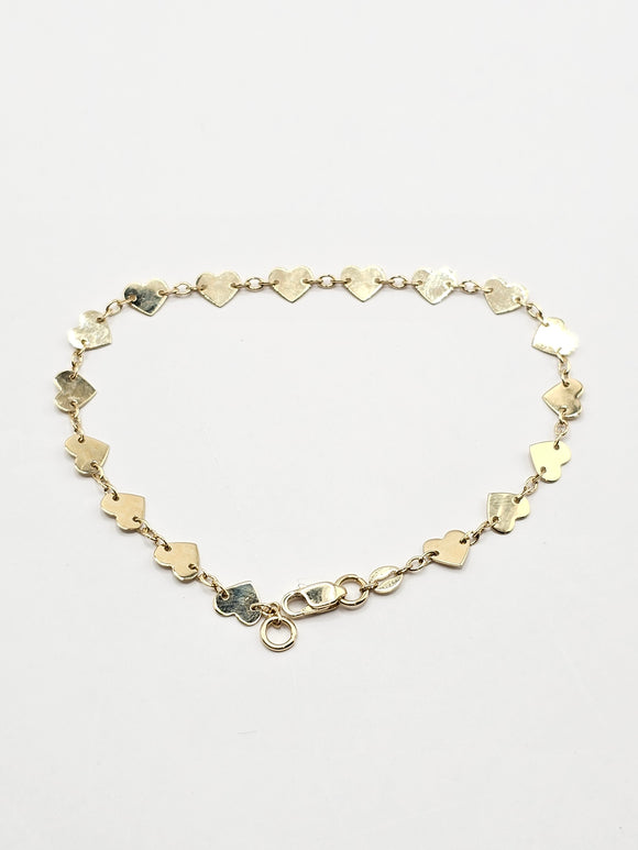 14k Gold Bracelet - Hearts