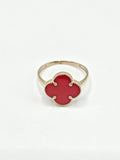 14K Gold Ring - Red Clover