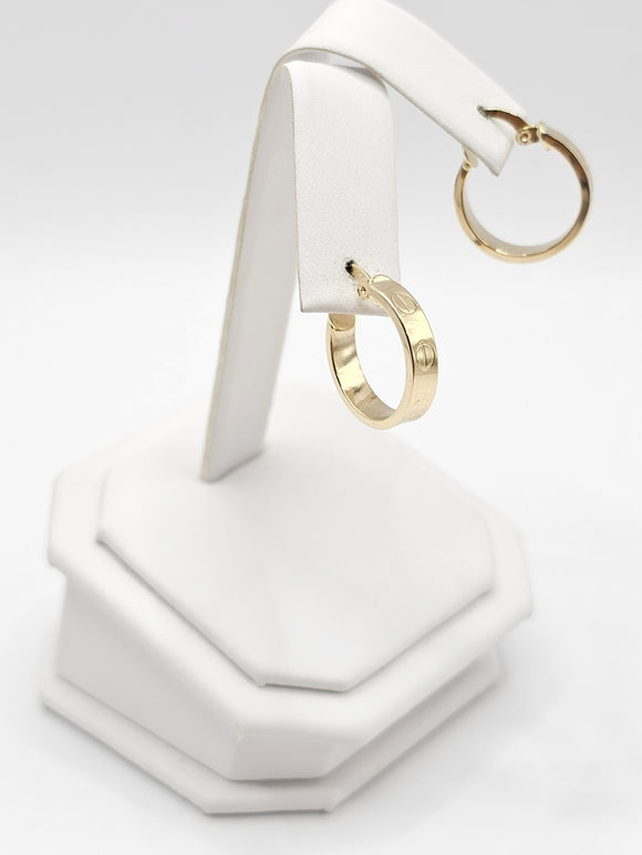 14K Gold Earrings - Huggie Hoops