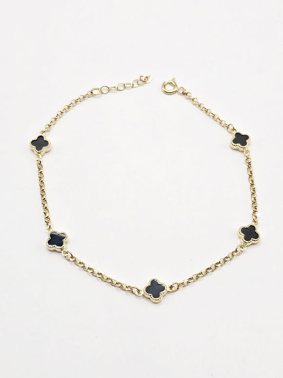 14k Gold Bracelet - Black Clover