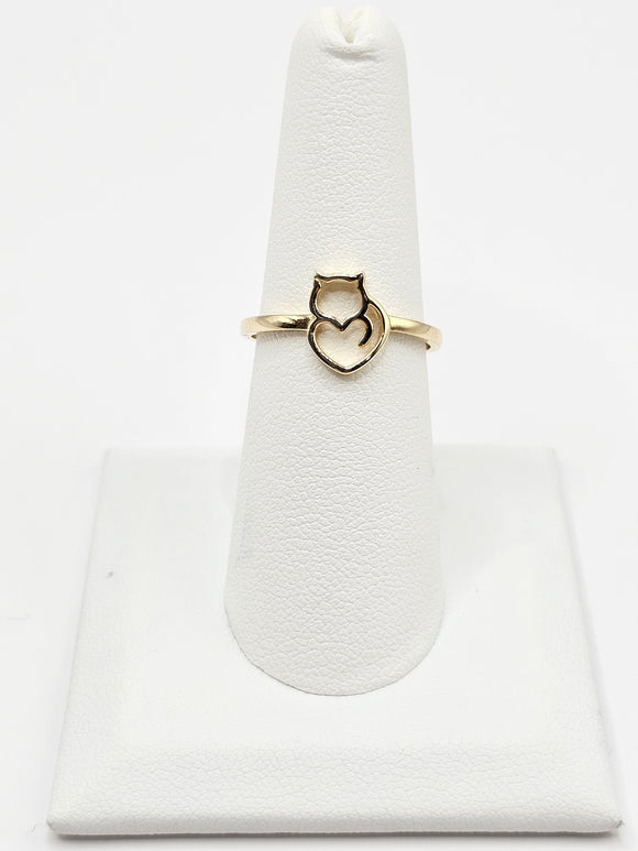 14K Gold Ring - Cat