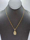 14k Solid Gold Chain w/pendant - Virgin Mary