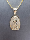 14k Solid Gold Chain w/pendant - Virgin Mary