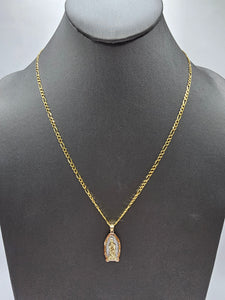 14k Solid Gold Chain w/pendant - Virgin Mary