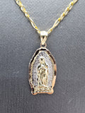 14k Solid Gold Chain w/pendant - Virgin Mary