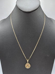 14k Solid Gold Chain w/pendant - San Benito