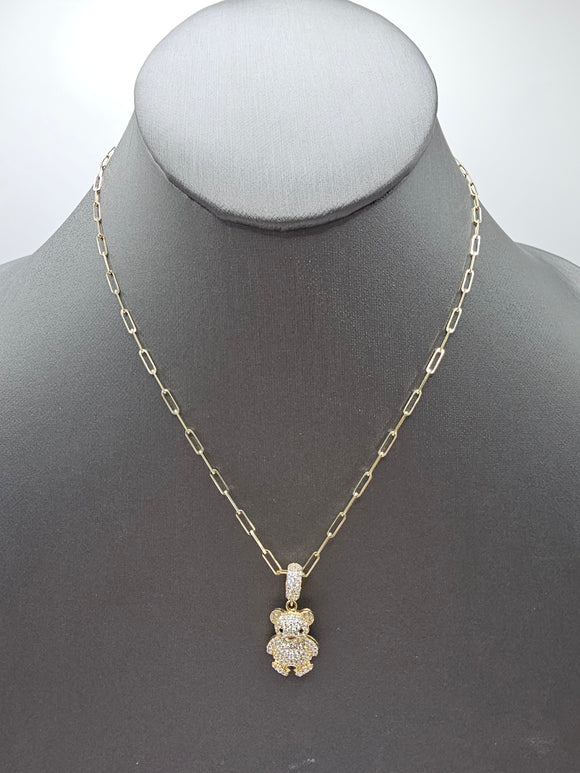 14k Solid Gold Chain w/pendant - Bear