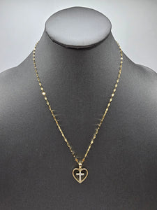 *Special Set* 14k Gold Chain w/pendant - Heart w/Cross