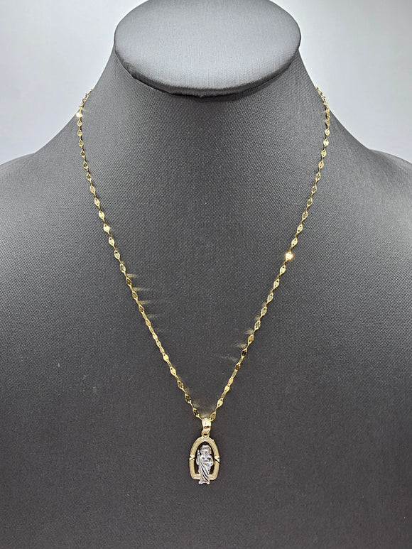 *Special Set* 14k Gold Chain w/pendant - San Judas