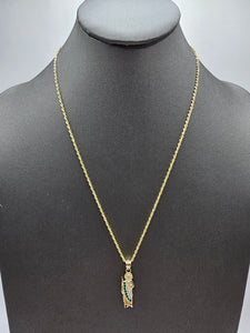 *Special Set* 14k Hollow Gold Chain w/pendant - San Judas