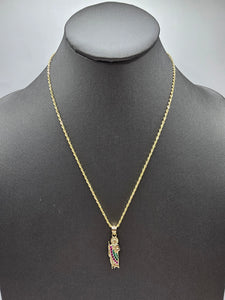 *Special Set* 14k Hollow Gold Chain w/pendant - San Judas