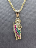 *Special Set* 14k Hollow Gold Chain w/pendant - San Judas