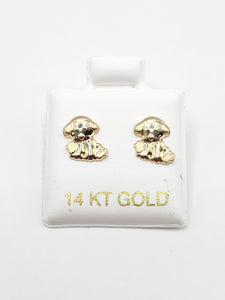 14K Gold Earrings - Dog